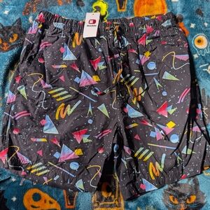 Buckle Retro Print Shorts